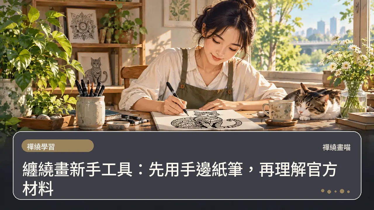 纏繞畫新手工具:先用手邊紙筆,再理解官方材料主題插畫