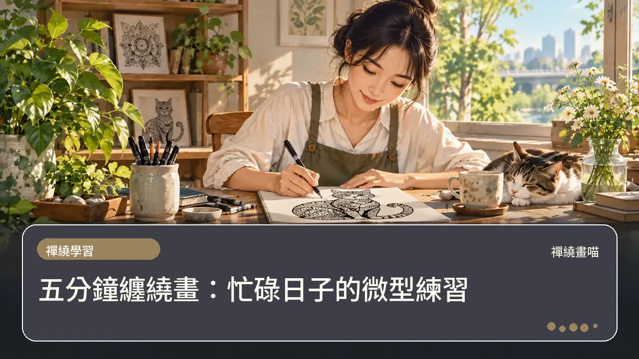 五分鐘纏繞畫:忙碌日子的微型練習主題插畫