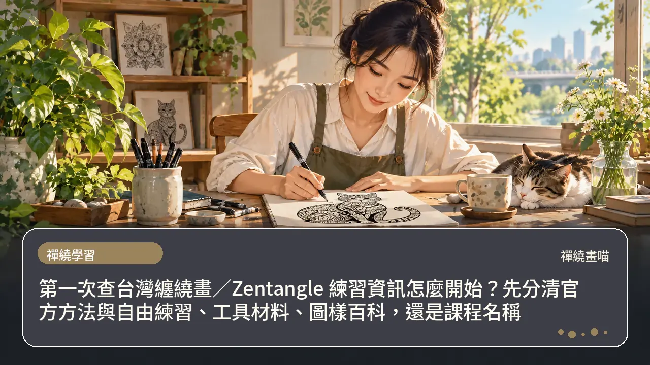 第一次查台灣纏繞畫/Zentangle 練習資訊怎麼開始?先分清官方方法與自由練習、工具材料、圖樣百科,還是課程名稱主題插畫