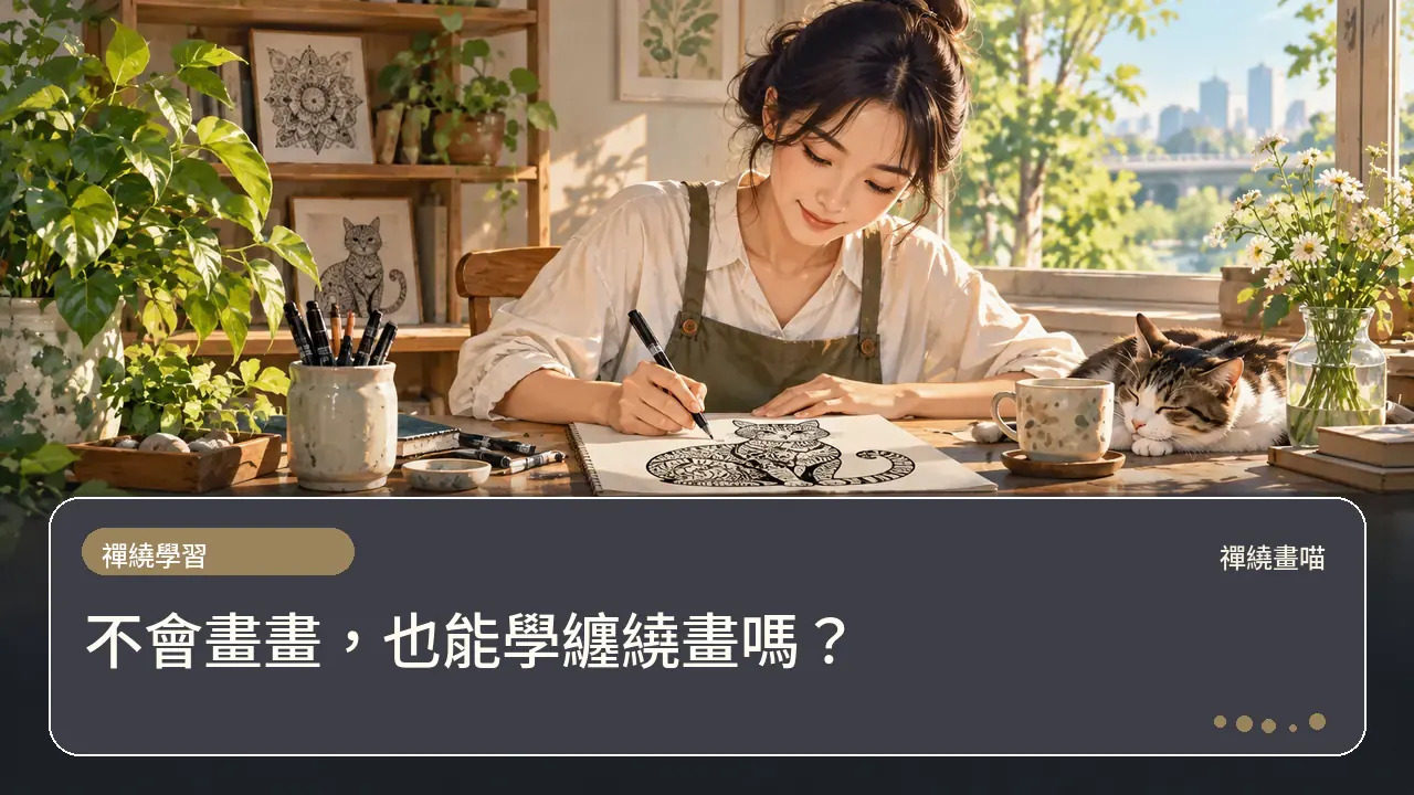 不會畫畫,也能學纏繞畫嗎?主題插畫