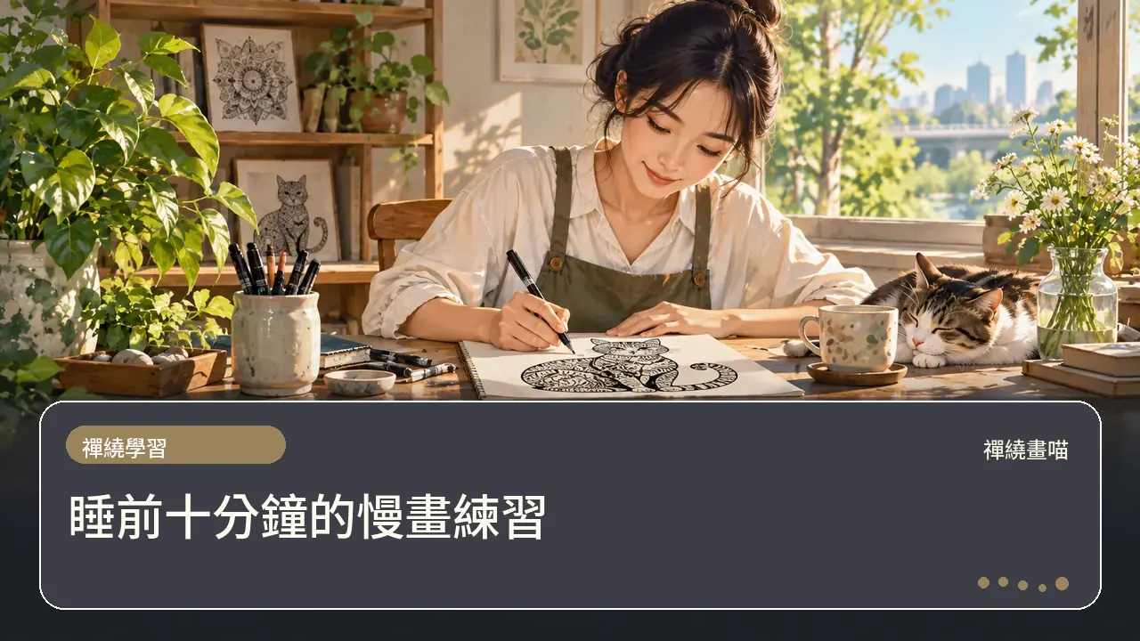 睡前十分鐘的慢畫練習主題插畫
