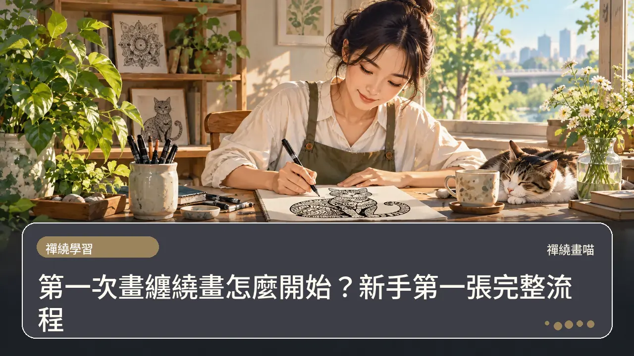 第一次畫纏繞畫怎麼開始?新手第一張完整流程主題插畫