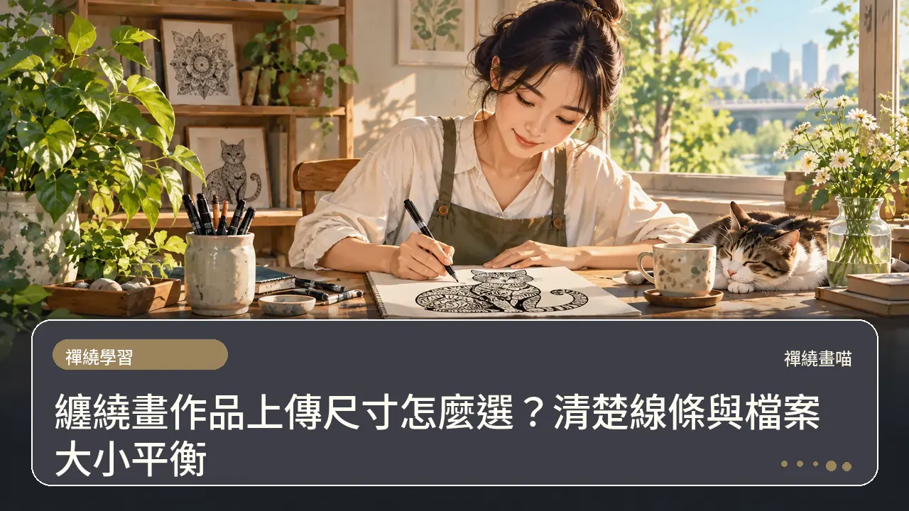 纏繞畫作品上傳尺寸怎麼選?清楚線條與檔案大小平衡主題插畫