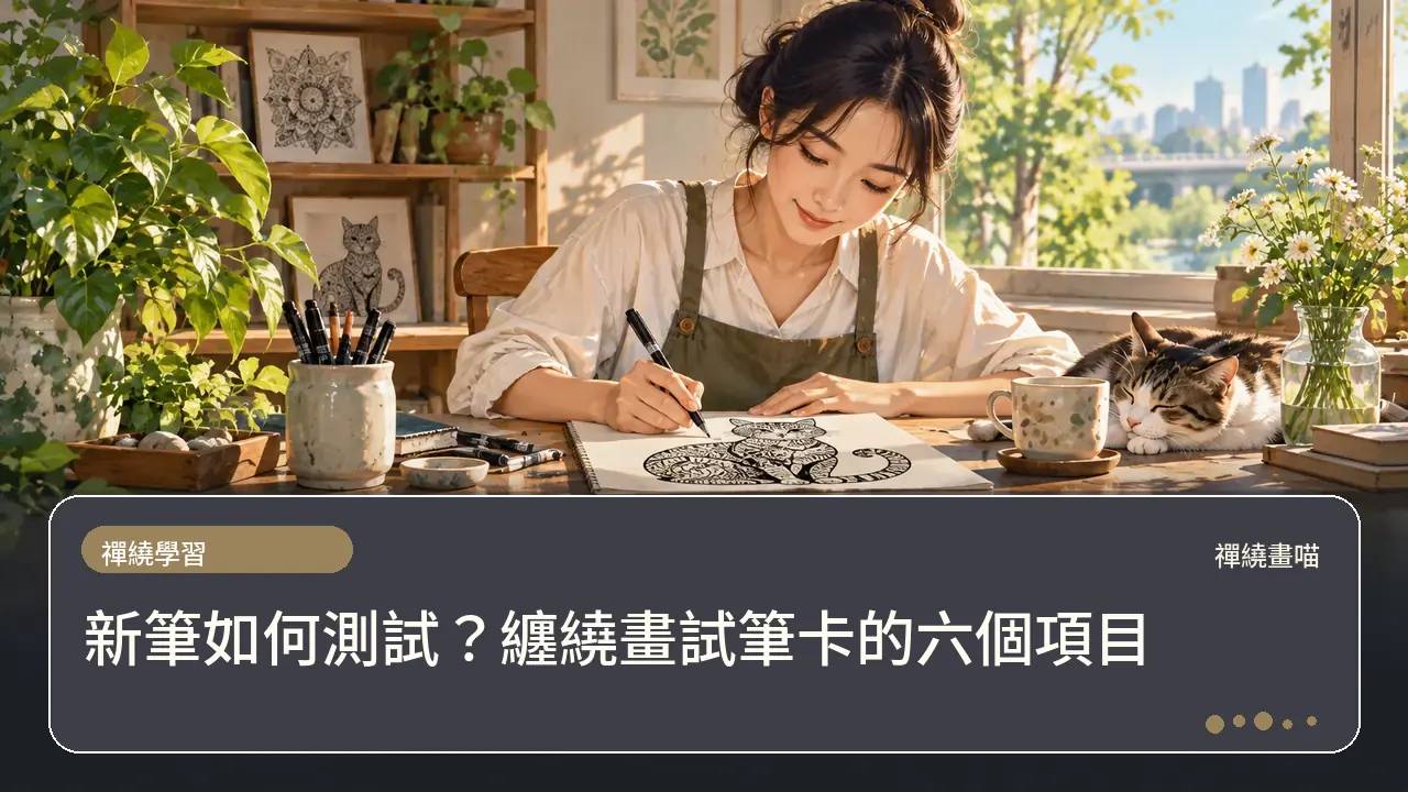 新筆如何測試?纏繞畫試筆卡的六個項目主題插畫