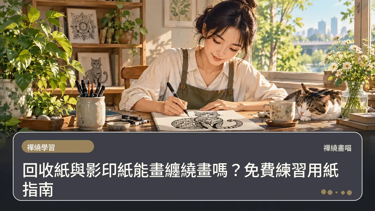 回收紙與影印紙能畫纏繞畫嗎?免費練習用紙指南主題插畫