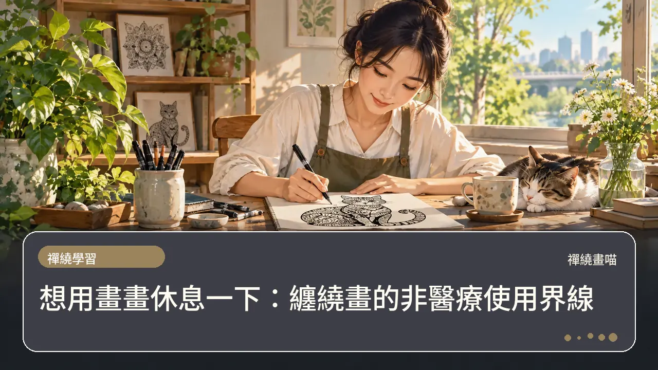 想用畫畫休息一下:纏繞畫的非醫療使用界線主題插畫