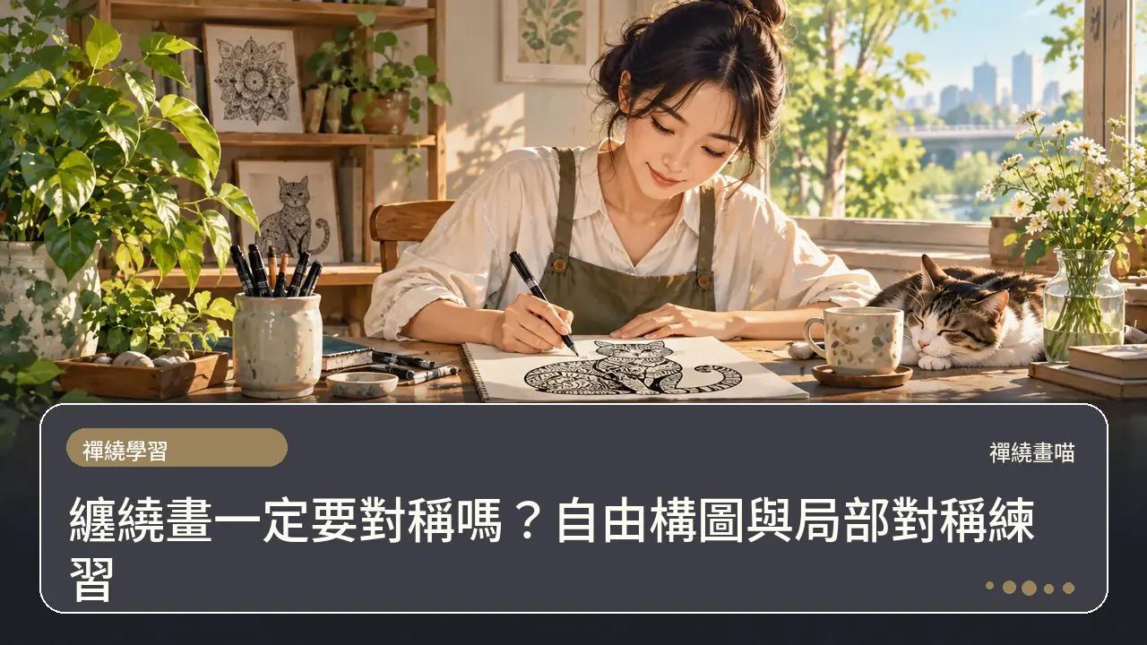 纏繞畫一定要對稱嗎?自由構圖與局部對稱練習主題插畫